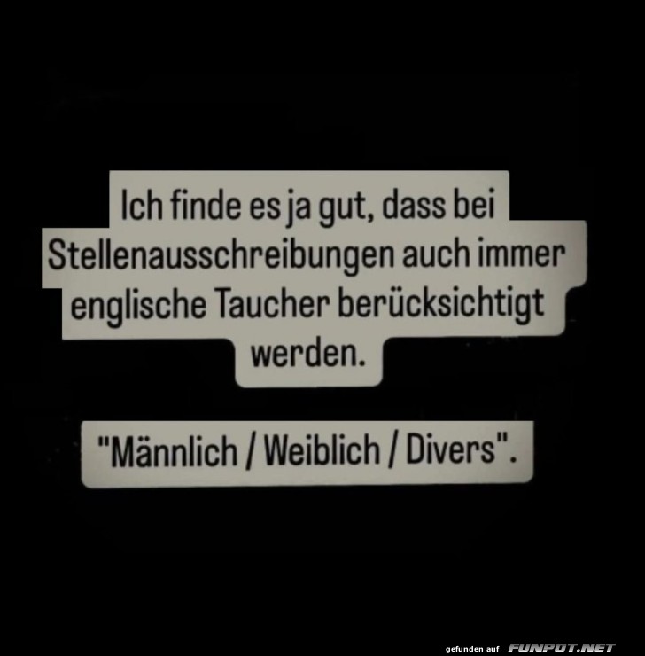 Stellenausschreibung f�r englische Taucher?