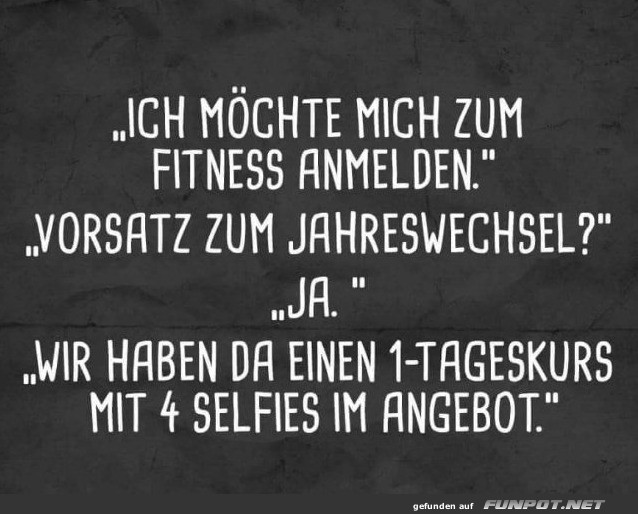 Fitness-Vors�tze auf die humorvolle Art