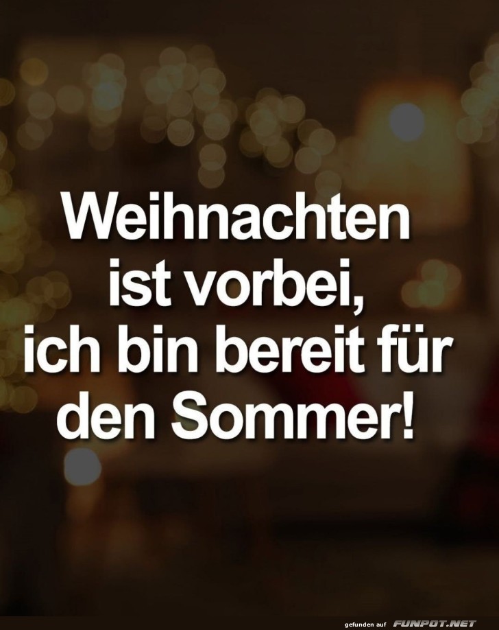 Vom Weihnachtssonntag zum Sommerliebhaber!