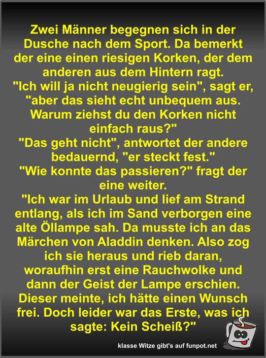 Zwei M�nner begegnen sich in der Dusche nach dem Sport