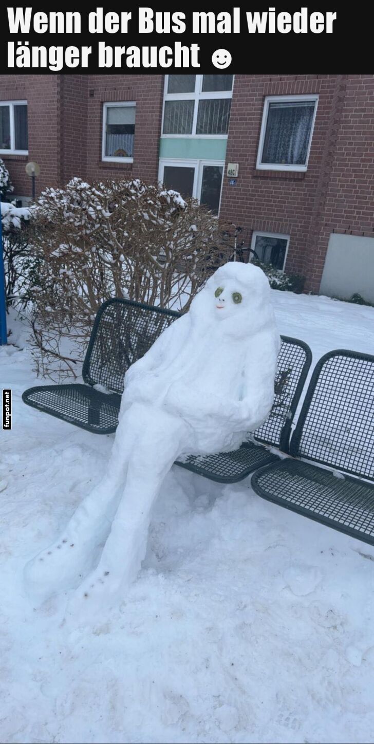 Warten auf den Bus: Frostige Geduld