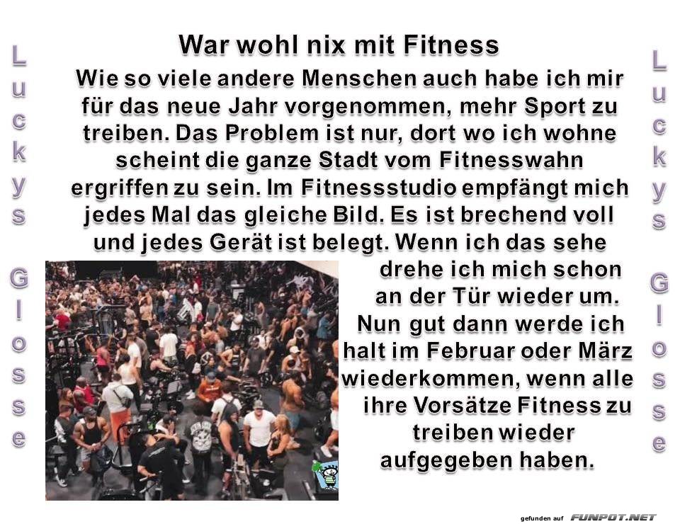 War wohl nix mit Fitness