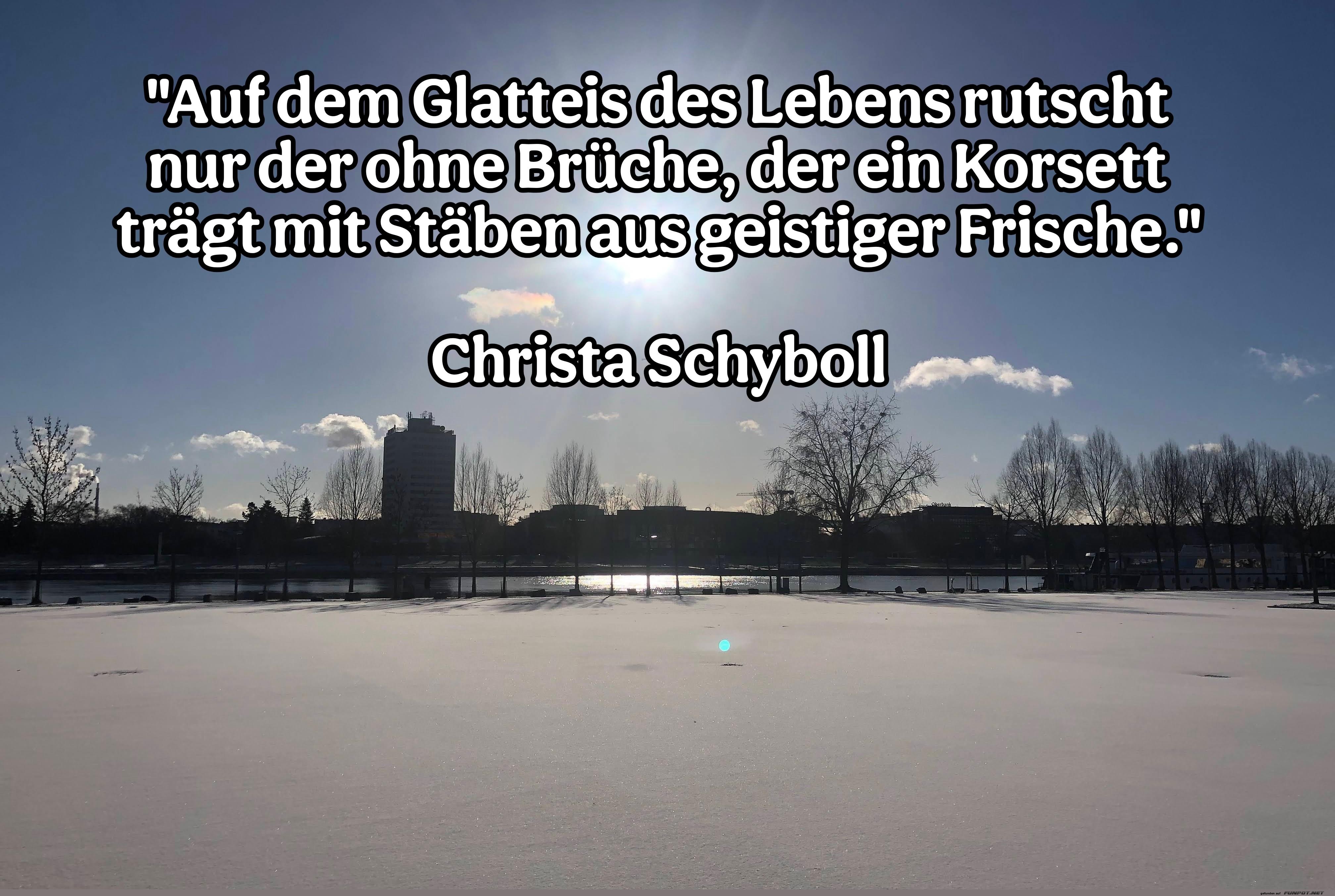 Auf dem Glatteis des Lebens rutscht nur der ohne Br�che