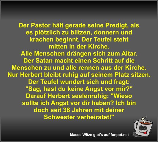 Der Pastor h�lt gerade seine Predigt