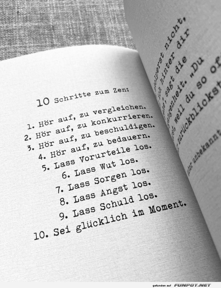 Zehn Schritte zum Zen mit humorvollem Twist