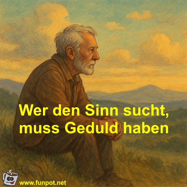 Wer den Sinn sucht, muss Geduld haben