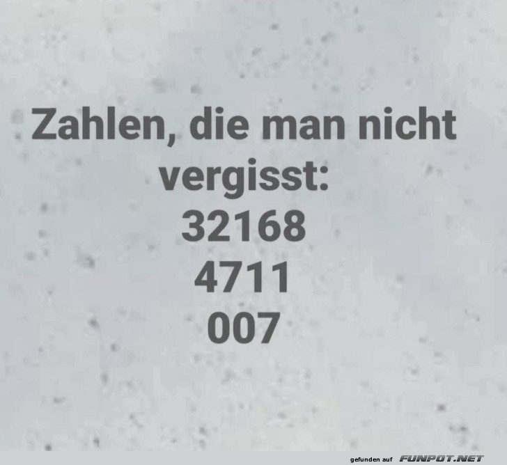 Unvergessliche Zahlen f�r Jedermann