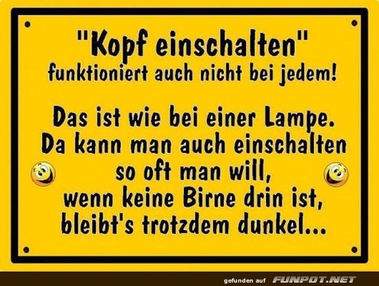 Wenn der Kopf wie eine Gl�hbirne funktioniert