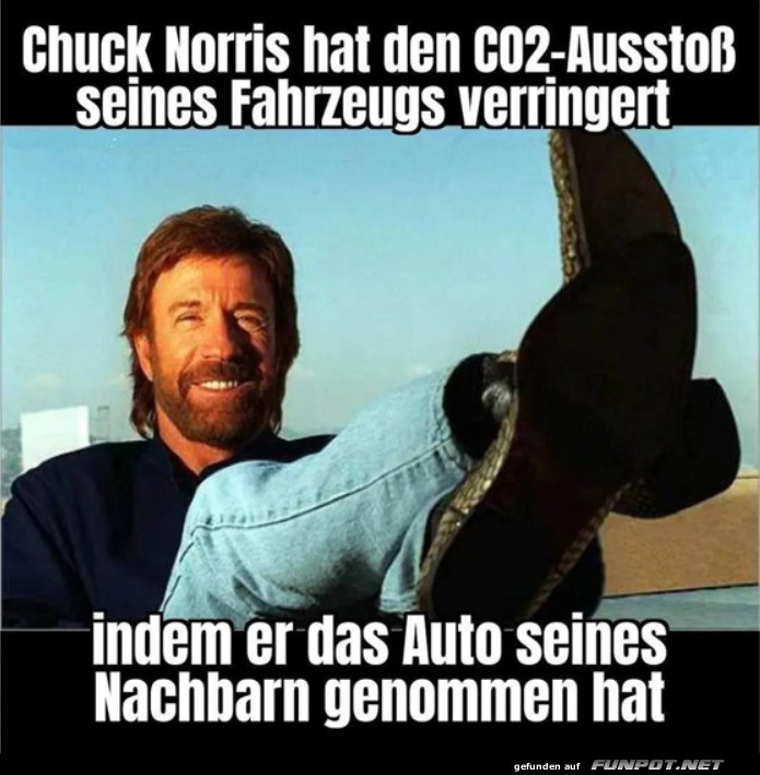 Chuck Norris spart CO2 auf seine Art