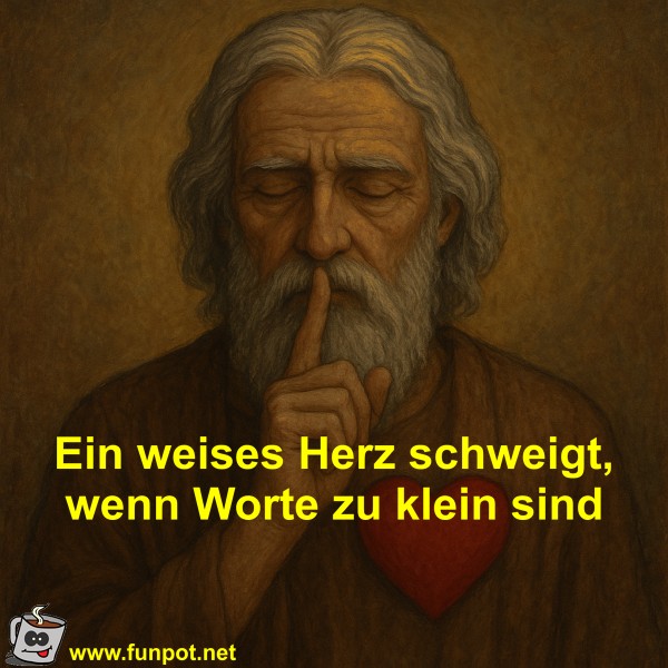 Ein weises Herz schweigt, wenn Worte zu klein sind