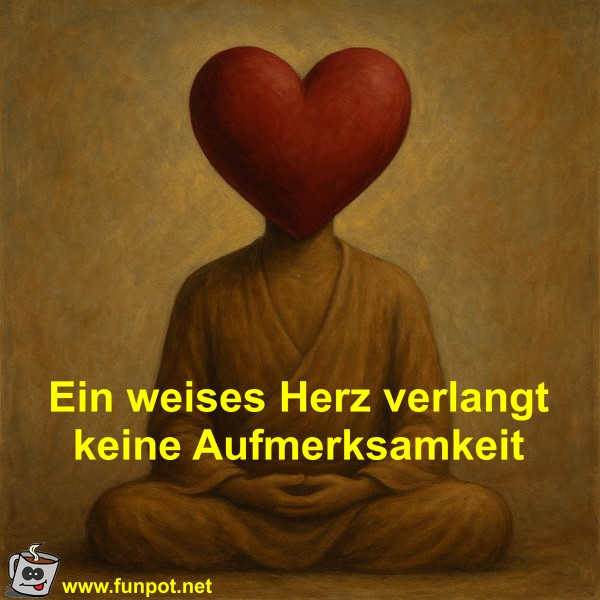 Ein weises Herz verlangt keine Aufmerksamkeit
