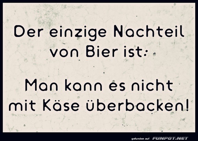 Bier kann man nicht mit K�se �berbacken