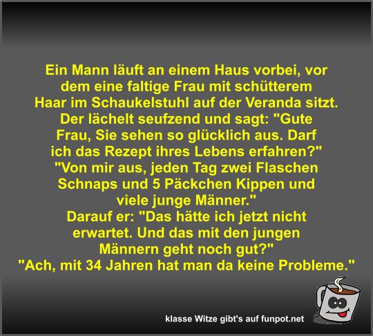 Ein Mann l�uft an einem Haus vorbei