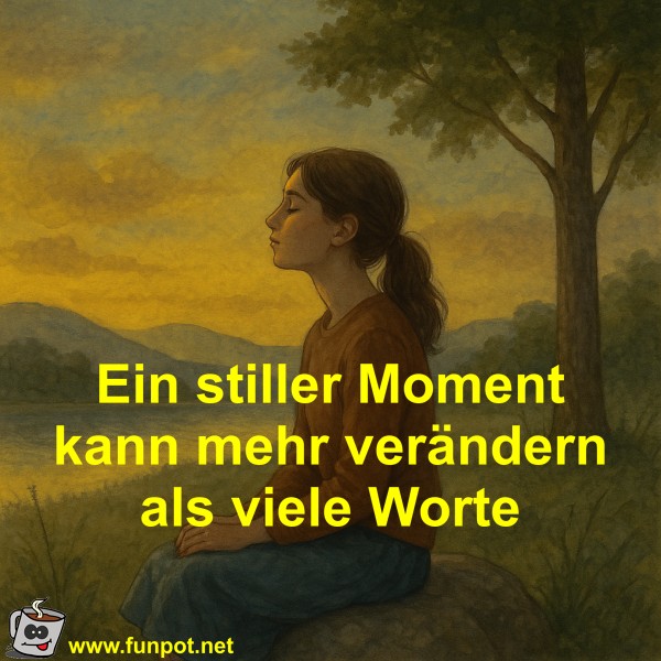 Ein stiller Moment kann mehr ver�ndern als viele Worte