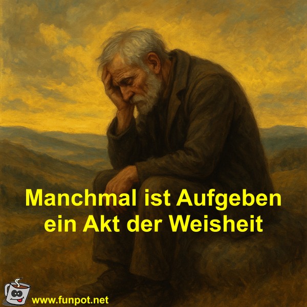 Manchmal ist Aufgeben ein Akt der Weisheit Manchmal ist Aufgeben ein Akt der Weisheit