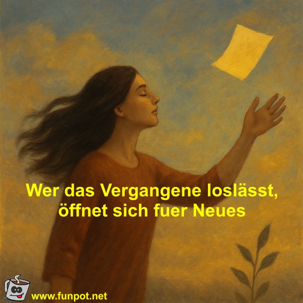 Wer das Vergangene loslässt, öffnet sich fuer Neues Wer das Vergangene loslässt, öffnet sich fuer Neues