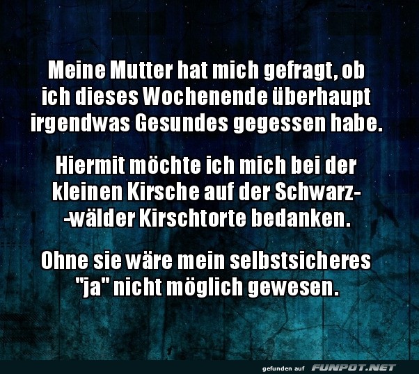 Kirschtorte als gesunde Ausrede!