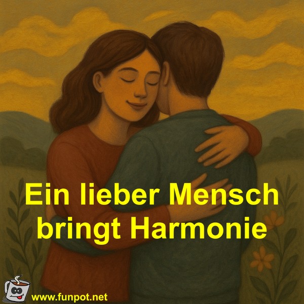 Ein lieber Mensch bringt Harmonie Ein lieber Mensch bringt Harmonie