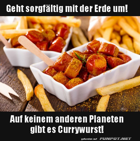 Welt retten durch Currywurst-Genuss!