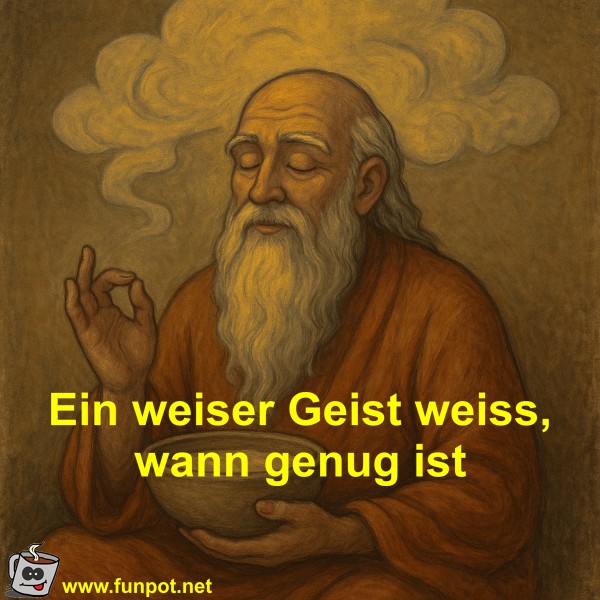 Ein weiser Geist weiss, wann genug ist Ein weiser Geist weiss, wann genug ist