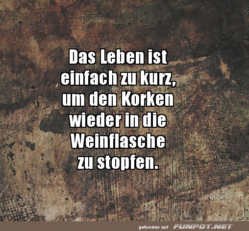 Korken-Chaos: Leben ist zu kurz!