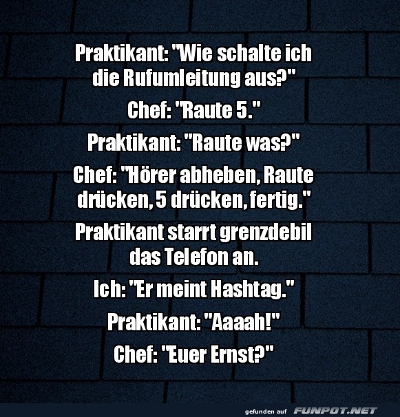 Wenn Praktikanten auf 'Raute' treffen