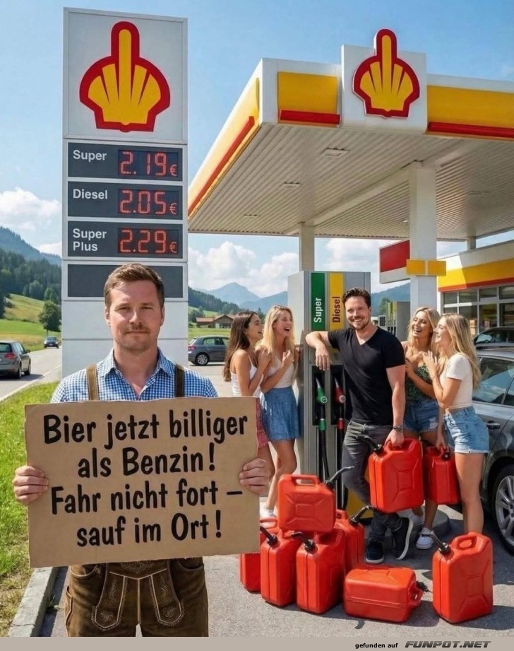 Benzin teuer? Dann halt Bier statt Sprit!