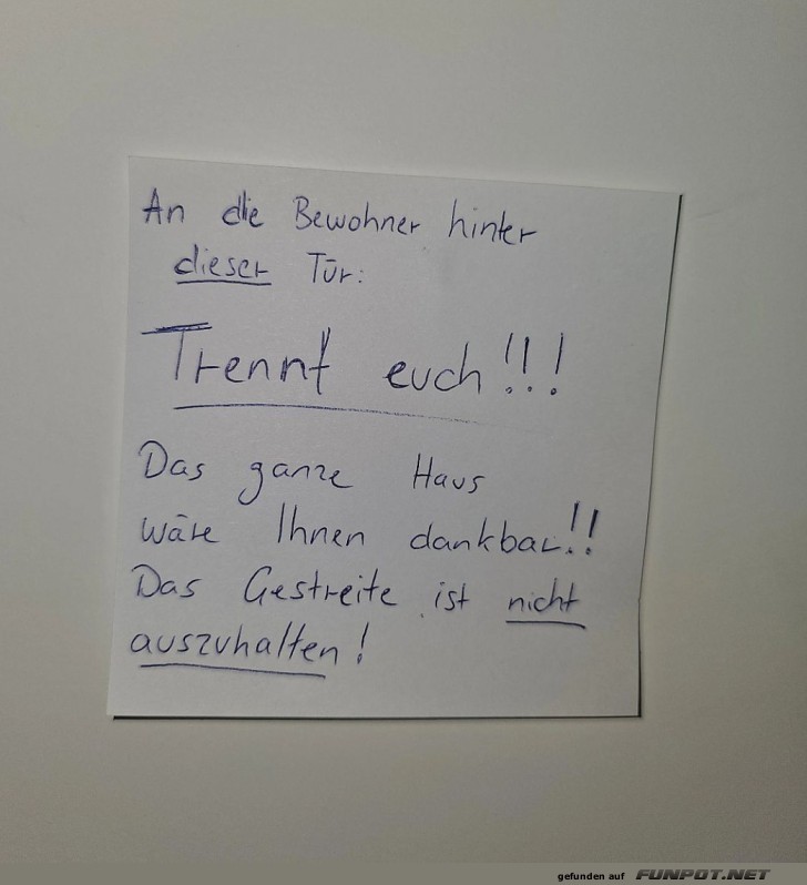 Beziehungstipp vom Hausflur