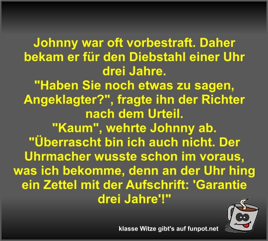 Johnny war oft vorbestraft