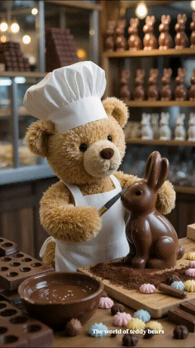 Teddy macht einen Schokohasen h�bsch