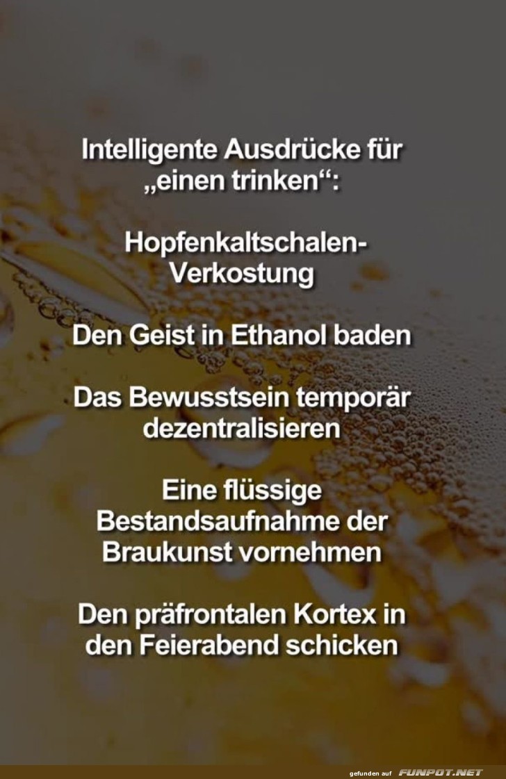 Kreative Euphemismen fürs Feierabendbier