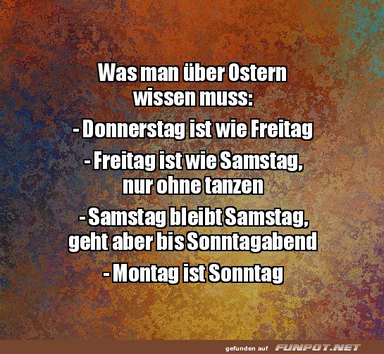 Oster-WochenGuide: Tag-Verschiebungen erkl�rt