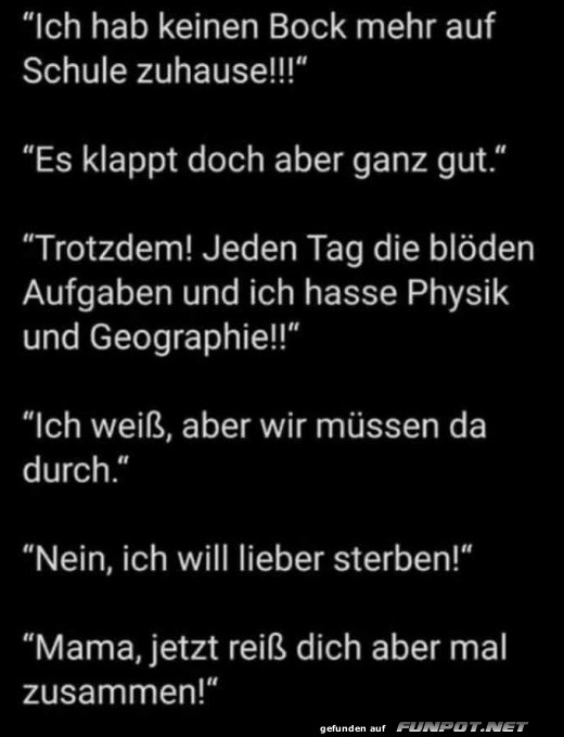 Ich habe keine Lust mehr auf Schule zuhause