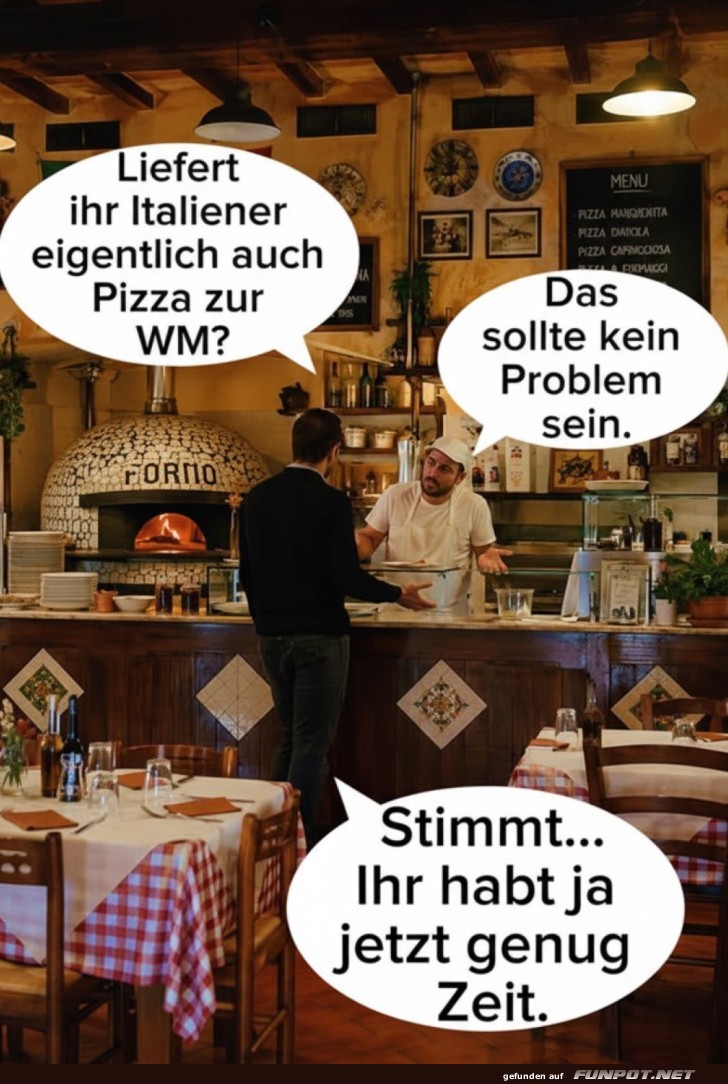 Pizza-Lieferung zur WM: Italien am Start!