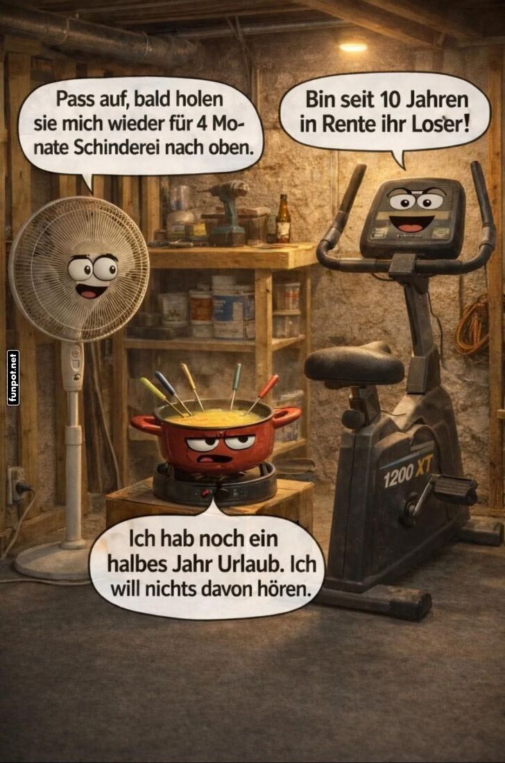 Fitnessger�te im Kellerurlaub