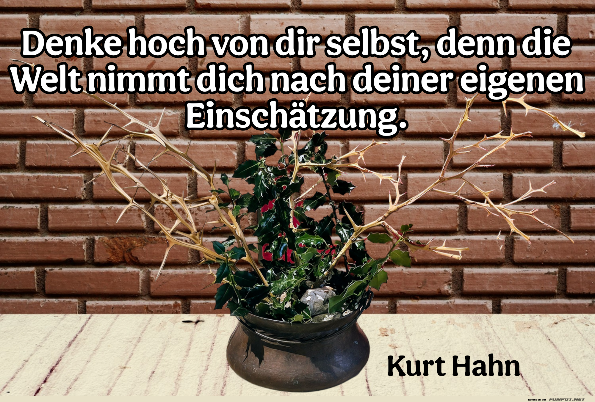 denke hoch von dir selbst