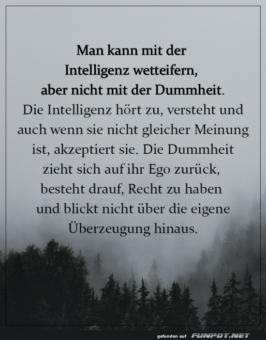 Die Dummheit zieht sich auf ihr Ego zur�ck