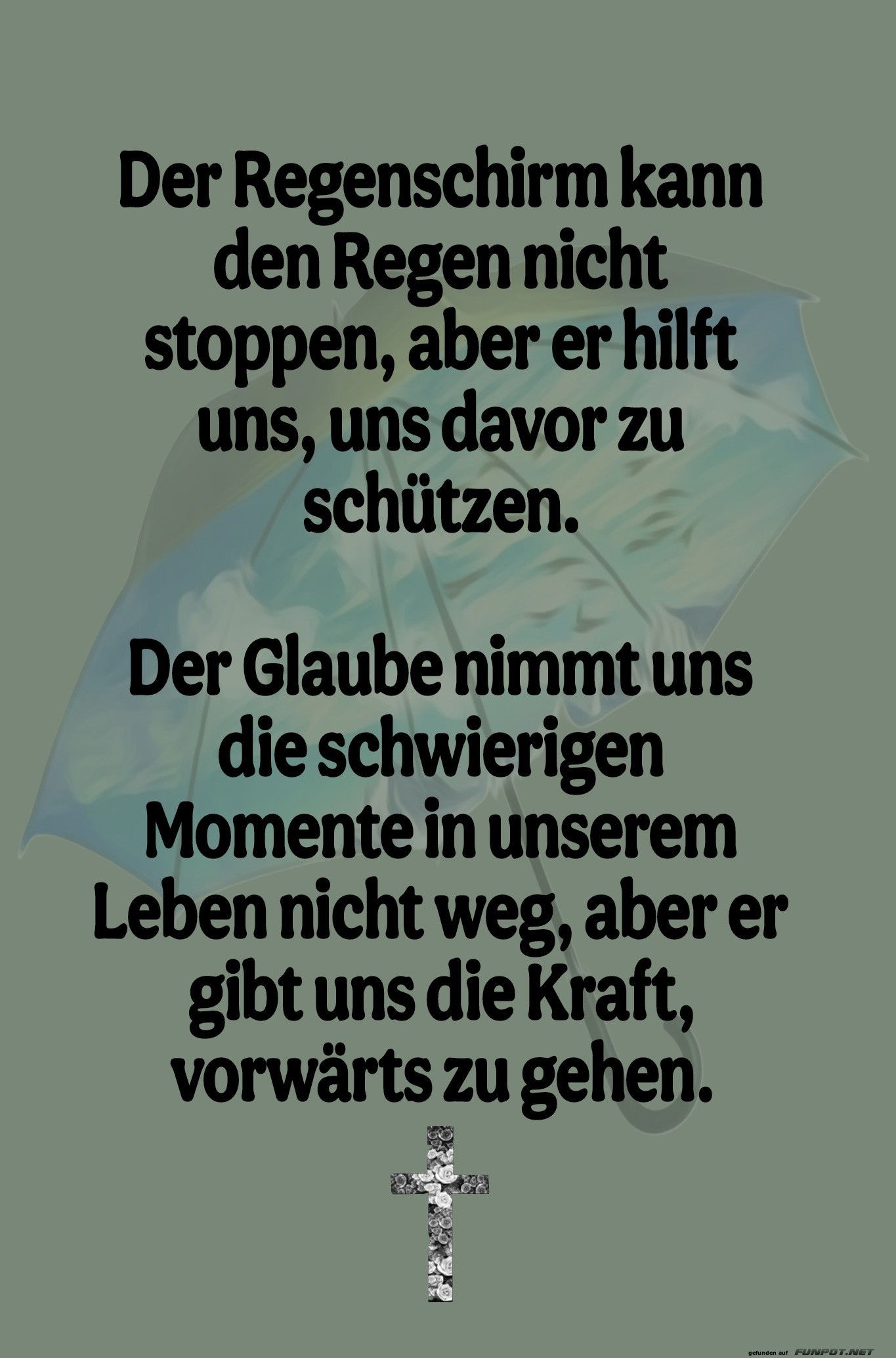 der Regenschirm kann den regen