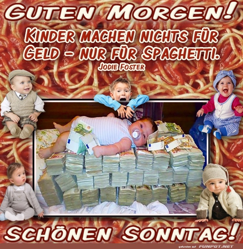 Spaghetti- statt Geldregen am Sonntag!