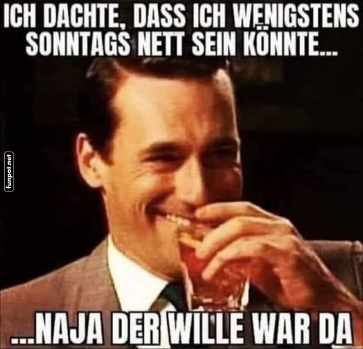 Versuch: Sonntags mal nett sein