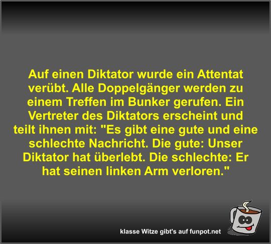Auf einen Diktator wurde ein Attentat ver�bt