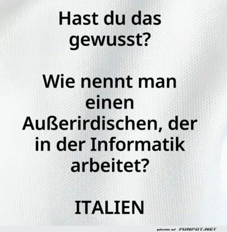 Wenn Aliens IT-Jobs haben: IT-Alien!