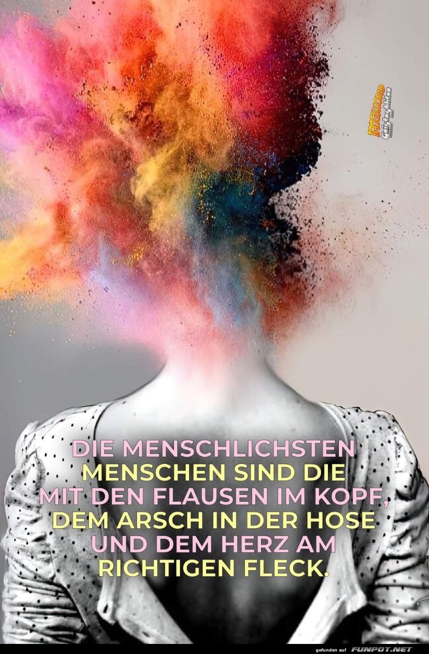 Kopf in den Wolken und Farbe im Herz