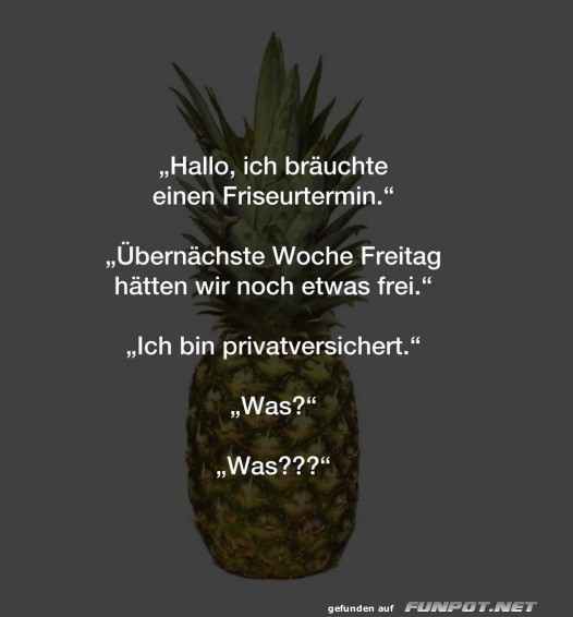 Ananas im Friseurstress!