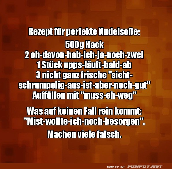 Tolles Nudelsoßen-Rezept