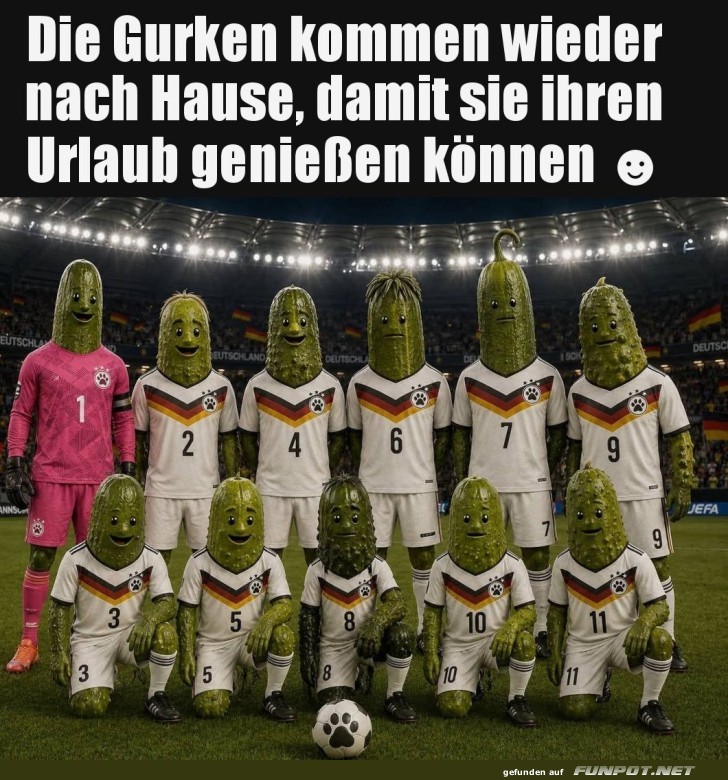 Picklige Profis: Gurken auf dem Spielfeld!