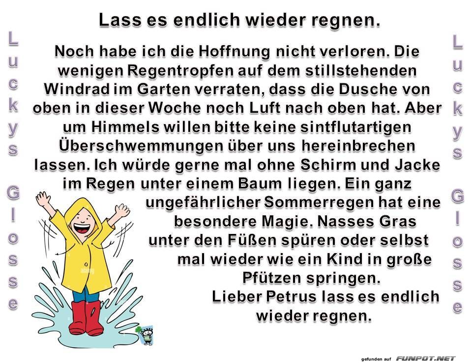 Lass es endlich wieder regnen