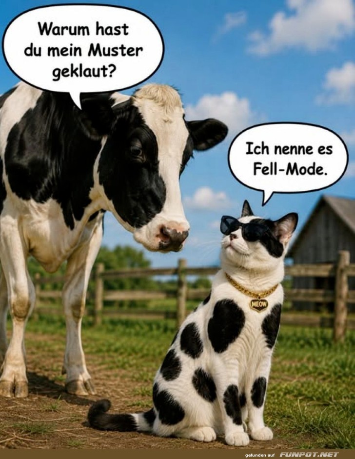 Streit der Muster: Miau gegen Muh!