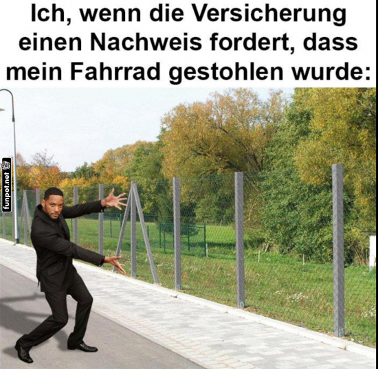 Als Beweis: Mein unsichtbares Fahrrad!