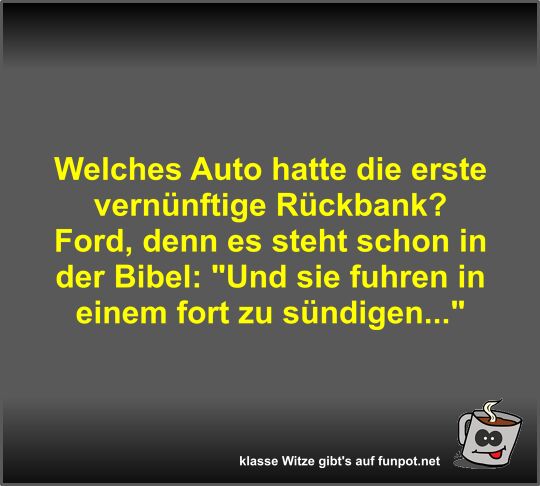 Welches Auto hatte die erste vern�nftige R�ckbank?
